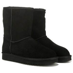 Koolaburra by UGG Koola Short Boots Black Suede Faux Fur Lined Women's 11W Wide